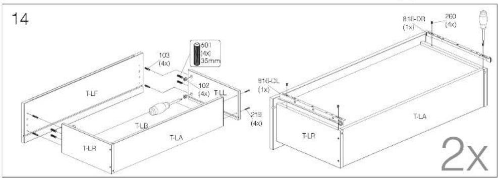 14 T-LF 103 (4x) 501 (4x) 35mm 102 (4x) TLL T-LB T-LR T-LA 279 (4x) 816-DR (1x) 260 (4x) T-LR T-LA 2x