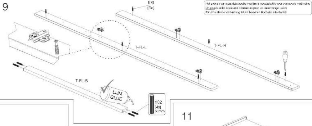 9 103 (6x) T-FL-L T-FL-R T-FL-R LIJM GLUE 602 (4x) 50mm 11
