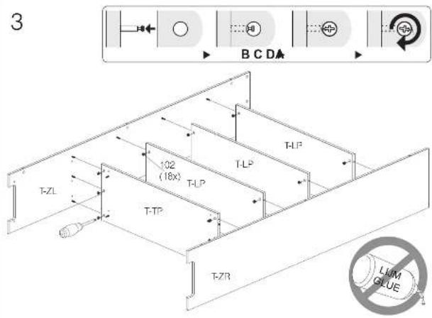 3 B C DA T-ZL 102 (18X) T-LP T-LP T-TP T-ZR LAM GLUE