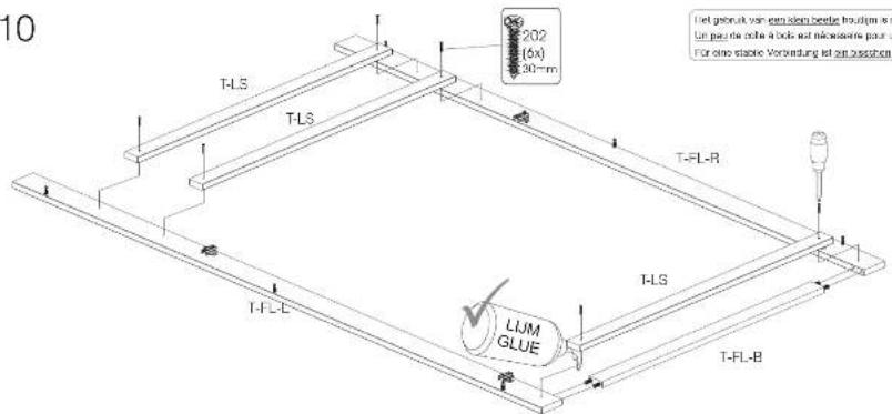 10 T-LS T-LS 202 (ox) 30-m T-FL-R T-FL-L T-LS LJIM GLUE T-FL-B For one plastic Verbindung ist zu passchen