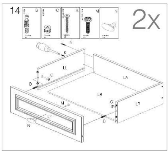 14 B C K M N 2x LL LA LB LR M B N LI