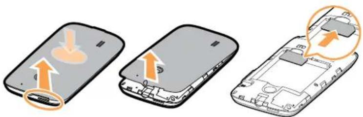 Diagram illustrating the step-by-step disassembly of a smartphone into a battery, with arrows indicating the process.