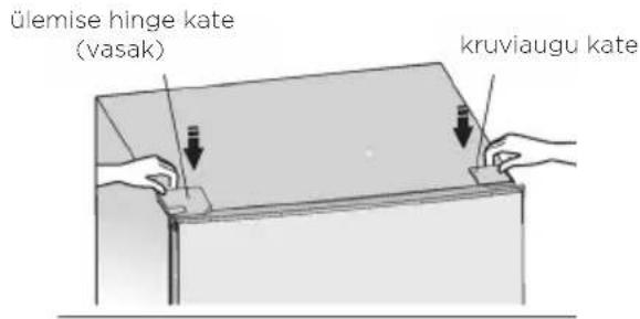 ülemise hinge kate (vasak) kruviaugu kate
