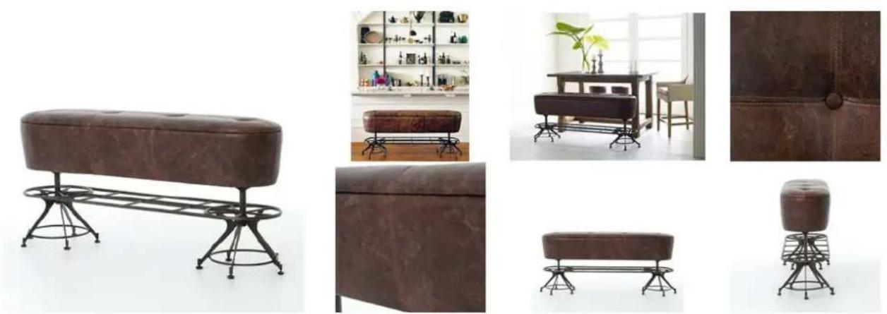 Four Hands CIRD-V1 - Giles Counter Bench-Havana/Waxed Black - 1
