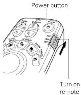 Power button Turn on remote