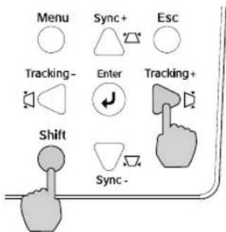 Menu Sync+ Esc Tracking- Enter Tracking+ Shift Sync-