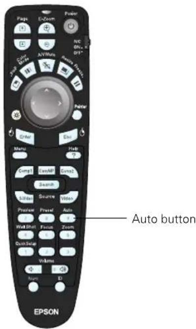 Page E-Zoom Power N/E ON, R OFF* Save Add Remove Add/Remove Add/Remove Enter Enter Menu Help Comp1 EasyMP Cust2 Search Source Video Preview Pract? Auto Wet Shot Focus Zoom Duo Setup 1 2 3 Volume Num D Auto button EPSON
