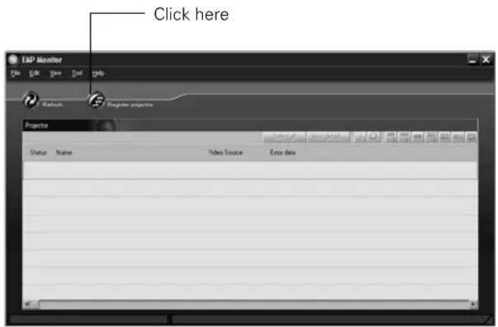 Click here ERP Monitor File Edit View Help Help Desktop Editors projector Projector Status Name Video Source Error data
