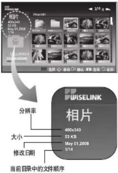 相片 400x340 53 KB May 01,2006 1/14 CELLDISK2.0 319MBH8SMB 分辨率 大小 修改日期 当前目录中的文件顺序 WISELINK 相片 400x340 53 KB May 01,2006 1/14