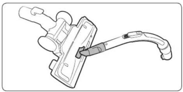 Technical line drawing of a mechanical assembly with a clamping tool (no text or symbols)