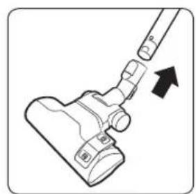 Line drawing of a vacuum cleaner with a handle and lever, showing no text or symbols