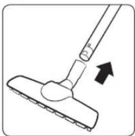 Simple line drawing of a mop handle with an arrow indicating direction (no text or symbols)