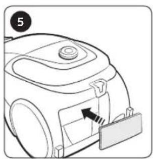 Line drawing of a vacuum cleaner with a labeled component (no text or symbols present)