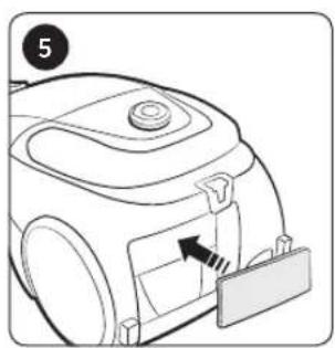 Line drawing of a vacuum cleaner with a labeled component (no text or symbols)