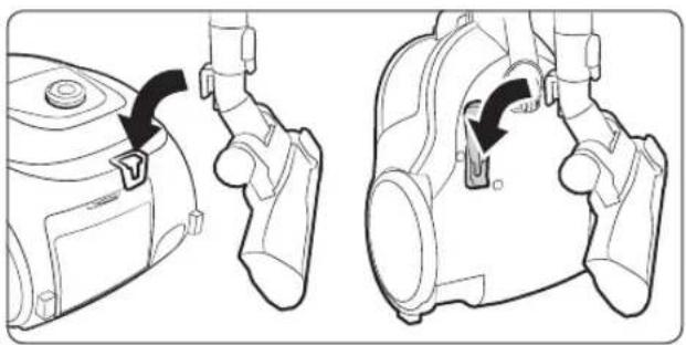 Technical line drawing of a mechanical device with two views showing internal components (no text or symbols)