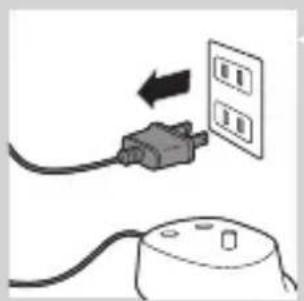 Diagram showing a plug inserted into a wall socket connected to a computer socket (no text or symbols present)