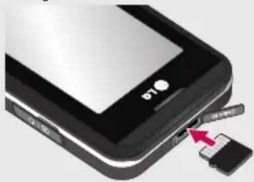 LG KF690 - Atmiņas kartes ievietošana - 1
