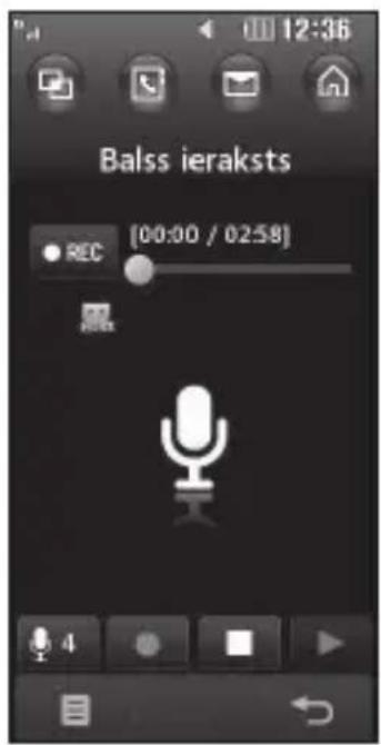 Balss ieraksts REC [00:00 / 02:58]