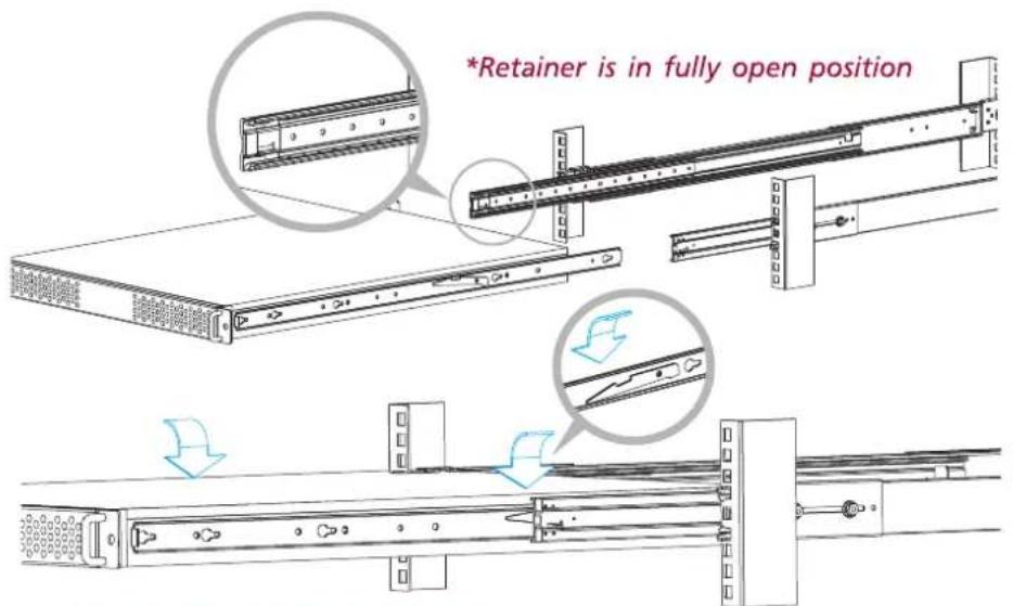 *Retainer is in fully open position