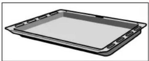 Illustration of a rectangular tray with scalloped edges and a flat top (no text or symbols)
