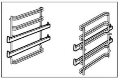 Two technical line drawings of parallel metal structural elements, no text or symbols present