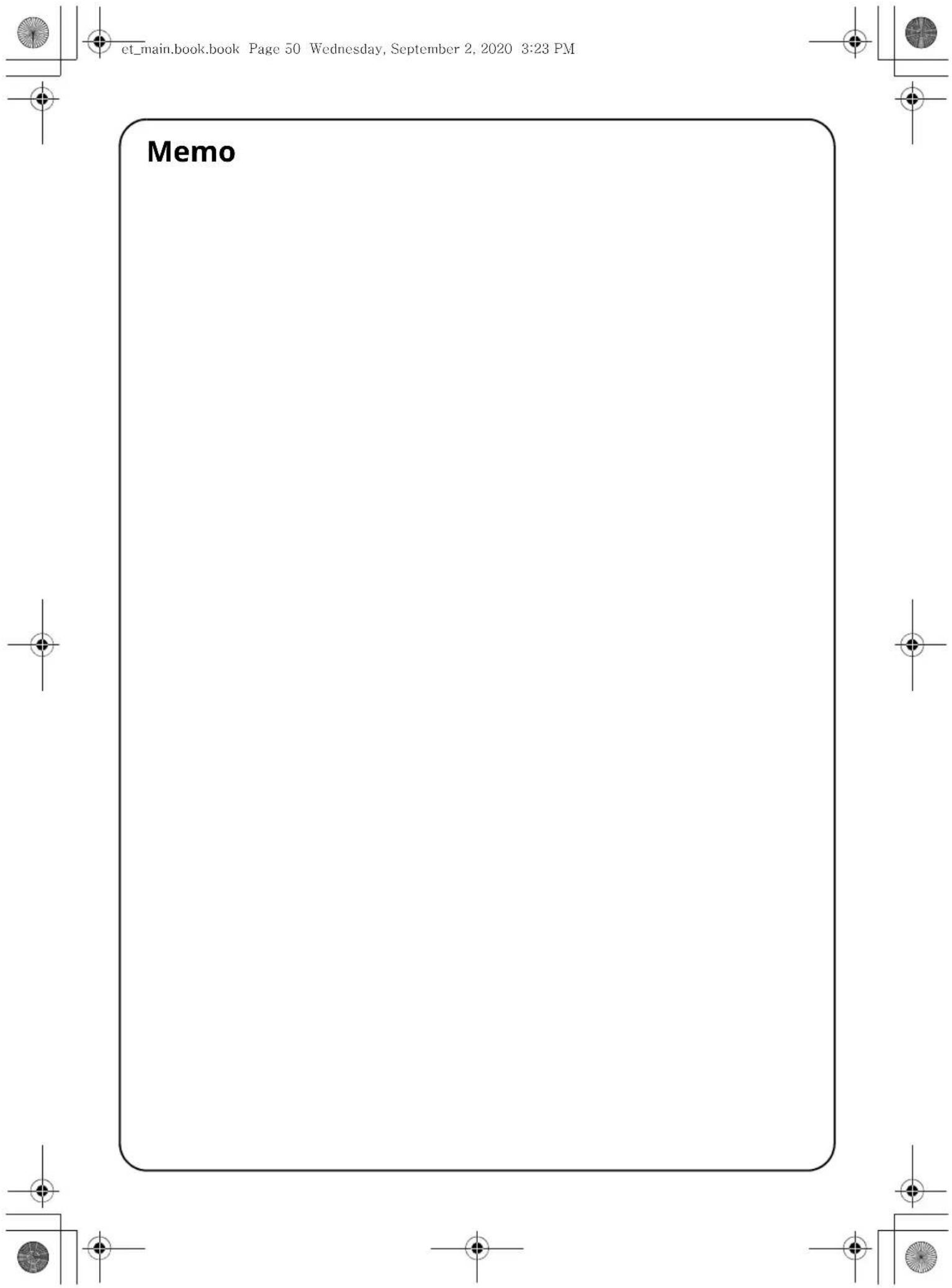 Page 50, Wednesday, September 2, 2020 3:23 PM. Memo.