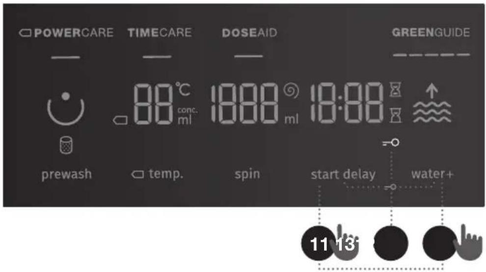 POWERCARE TIMECARE DOSEAID GREENGUIDE — — — — 88°C 18:00 18:00 conc. ml ml prewash temp. spin start delay water+ 11 13