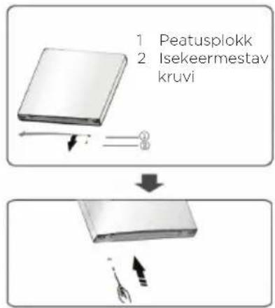 1 Peatusplokk 2 Isekeermestav kruvi