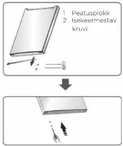 1 Peatusplokk 2 Isekeermestav kruvi