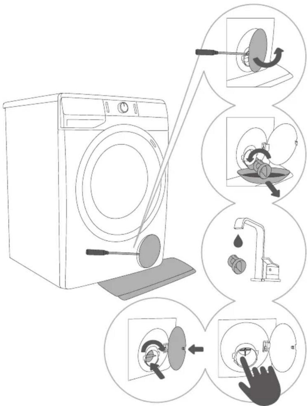 GORENJE WNPI82BS - SISSEVOOLUVOOLIKU, PESUVAHENDI DOSAATORI KORPUSE JA UKSE KUMMITIHENDI PUHASTAMINE - 2