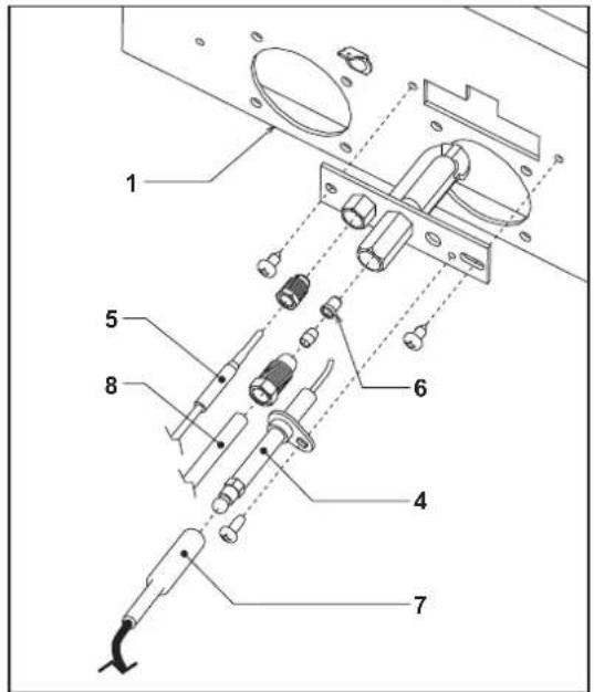 Technical diagram of a mechanical assembly with numbered components for identification