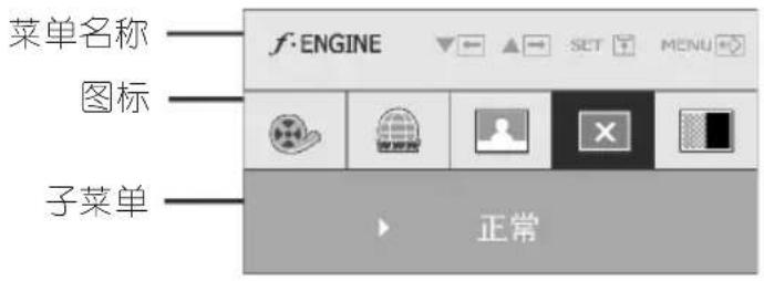 菜单名称 图标 子菜单 f·ENGINE SET MENU 正常