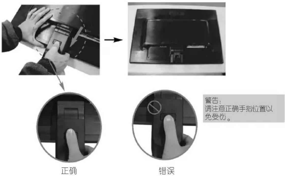 警告: 请注意正确手指位置以 免受伤。 正确 错误