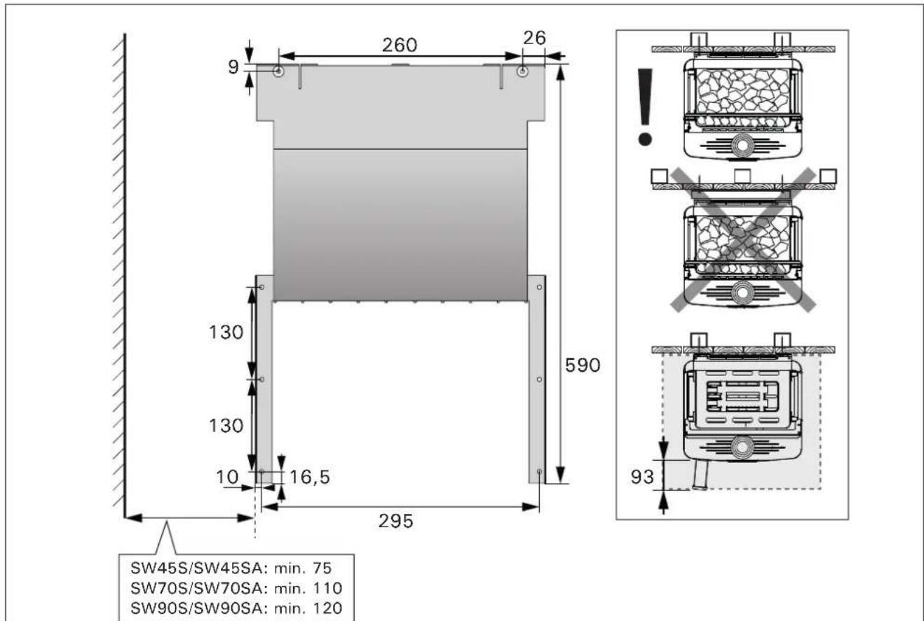 HARVIA The Wall SW45S HSW450400S - Före montering - 1