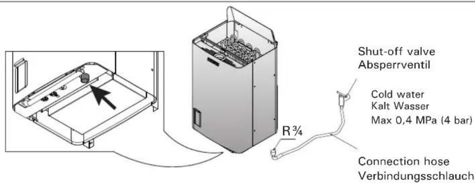 HARVIA The Wall SW45S HSW450400S - Automatische Wasserbefüllung (SW45SA, SW70SA, SW90SA) - 1