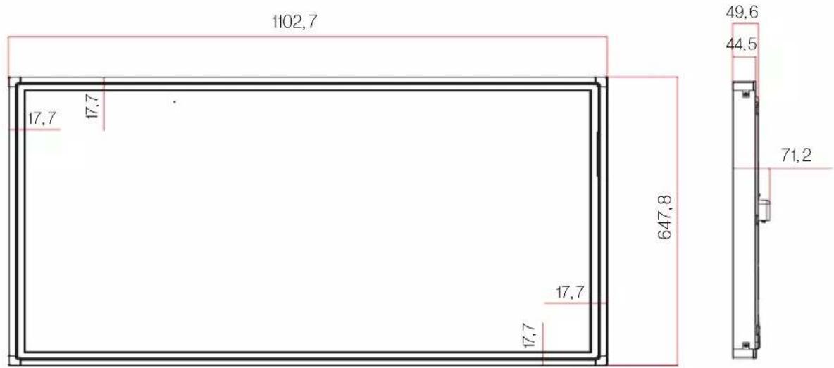 LG 47LT55A - Διαστάσεις - 1