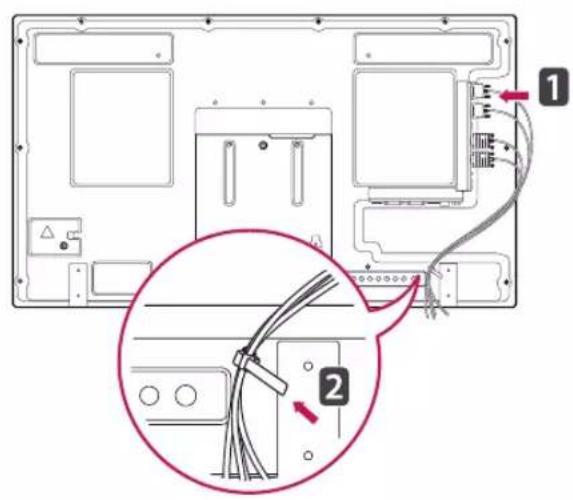 LG 47LT55A - Χρήση του δεματικού καλω- δίων στερέωσης - 1