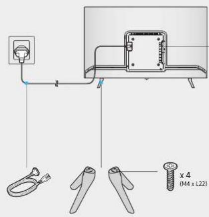 Technical diagram showing cable installation components with labeled parts and dimensions
