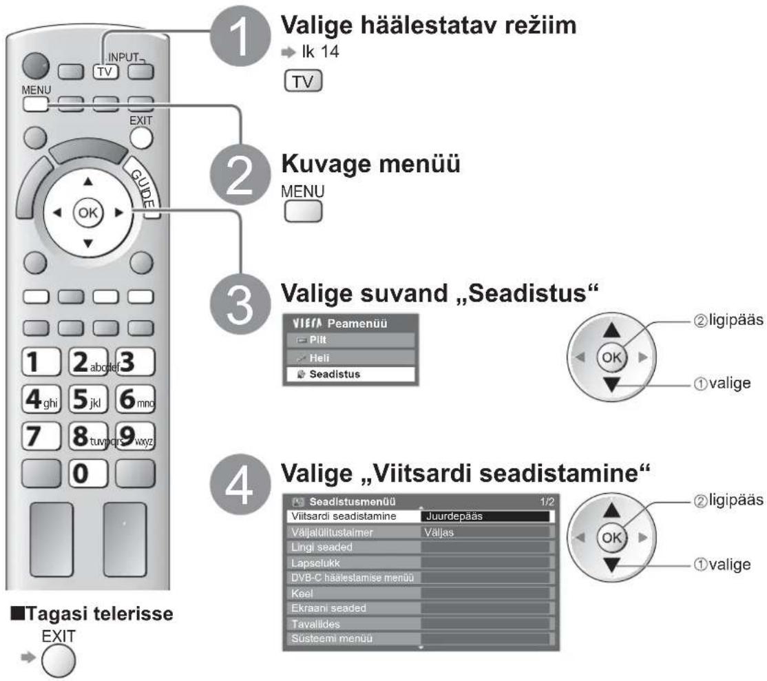PANASONIC TX-L19D28EP - Viitstardi seadistamine menüüs - 2