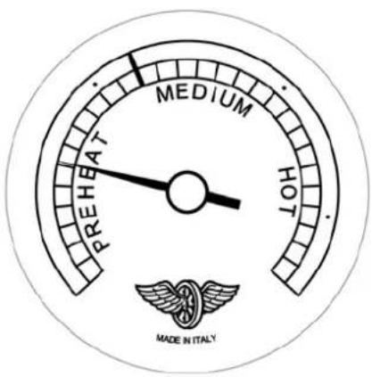 PREHEAT MEDIUM HOT MADE IN ITALY