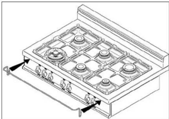 BERTAZZONI MAS36 5 GAS XT - INSTALLING THE WORKTOP FRONTGUARD - 1