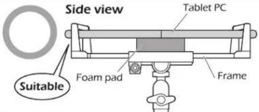 Side view Tablet PC Foam pad Frame Suitable