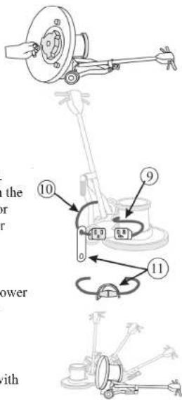 Technical diagram showing mechanical assembly steps with numbered components and Chinese explanatory text