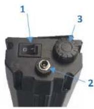 Labeled diagram of a battery casing with numbered components