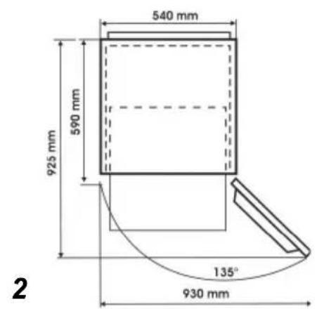 540 mm 590 mm 925 mm 135° 930 mm 2