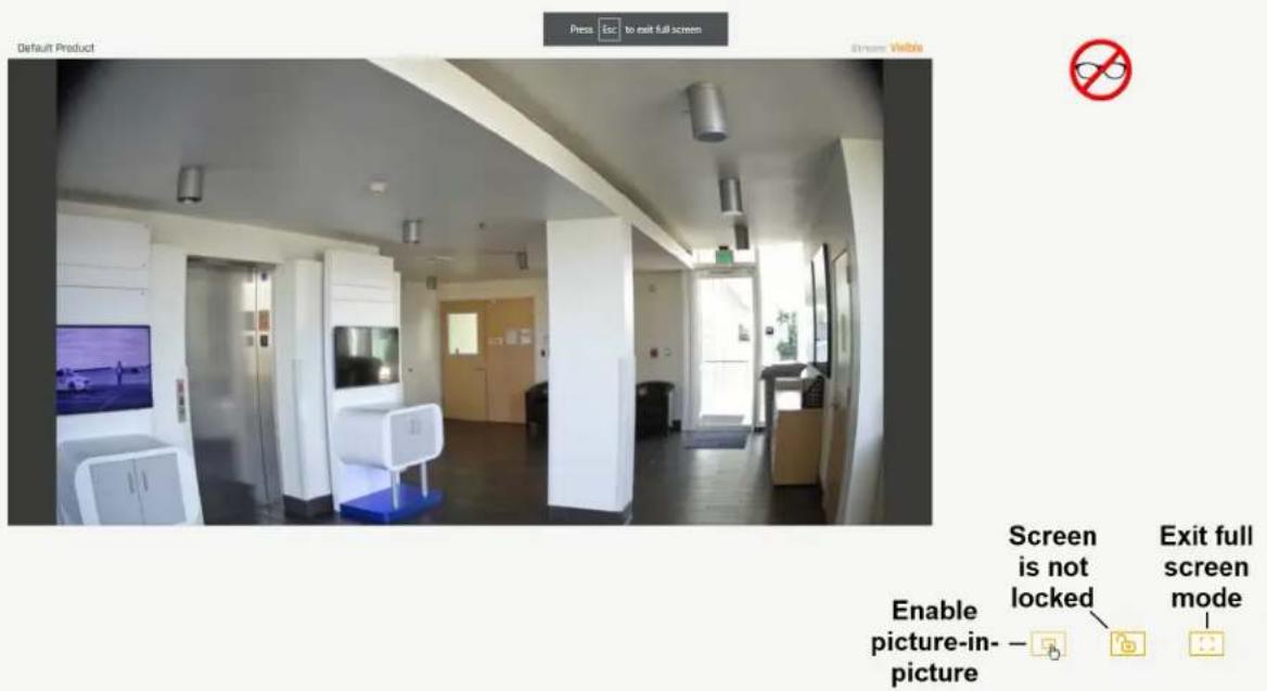 Default Product Press Esc to exit full screen Screen Visible Enable picture-in- picture Screen is not locked Exit full screen mode