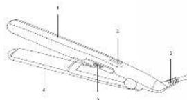Technical diagram of a mechanical component with numbered parts labeled 1 to 5