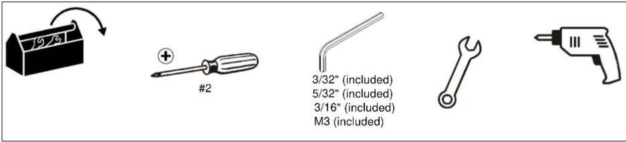9/3 #2 3/32" (included) 5/32" (included) 3/16" (included) M3 (included)