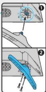 Technical diagram showing two-step installation of a mechanical component with labeled parts and directional arrows