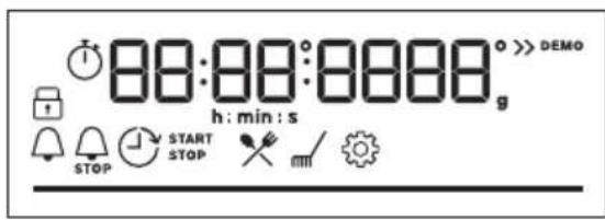 88:00:00000g h : min : s STOP START STOP DEMO